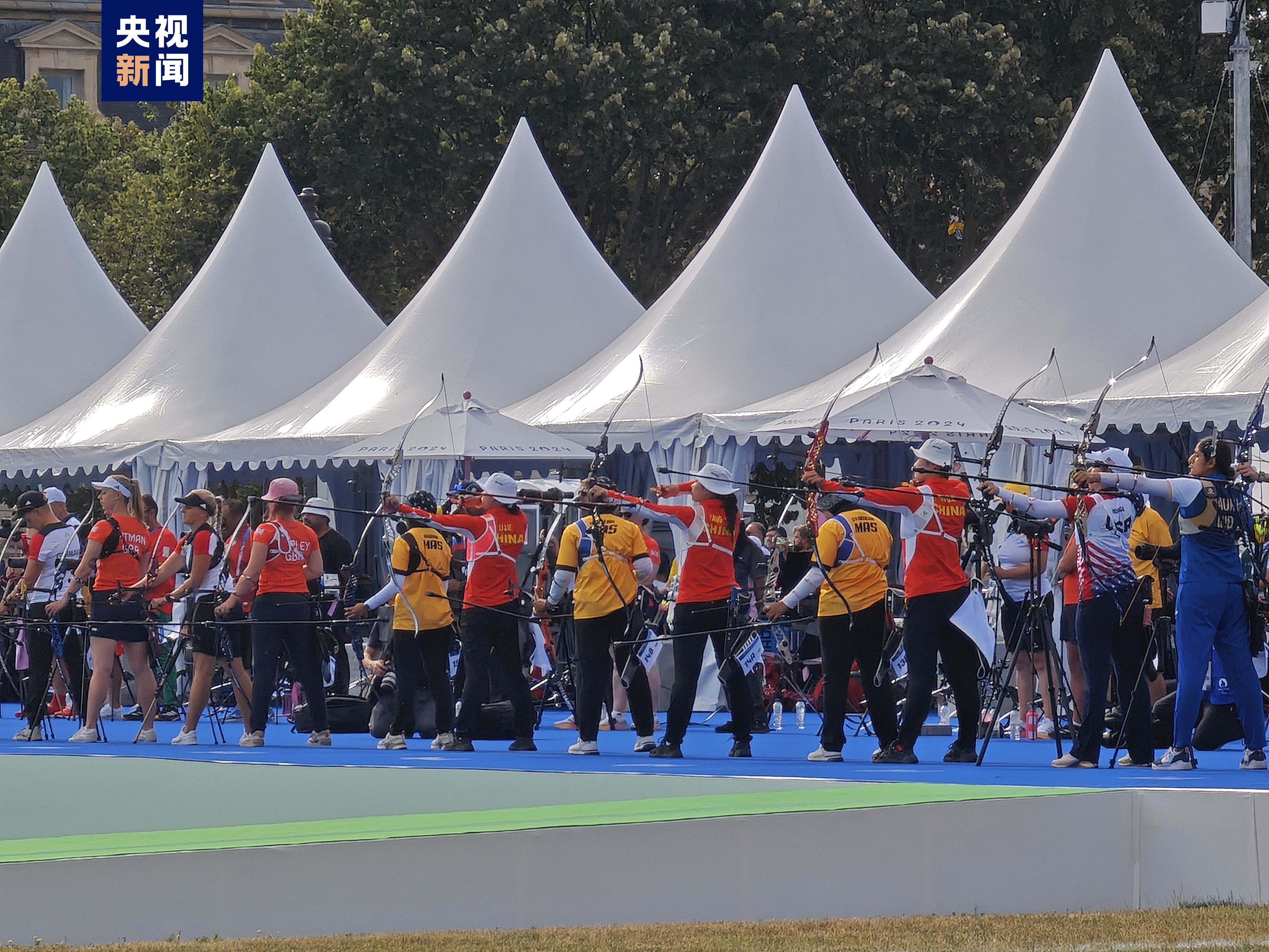 中国射箭女子队在巴黎奥